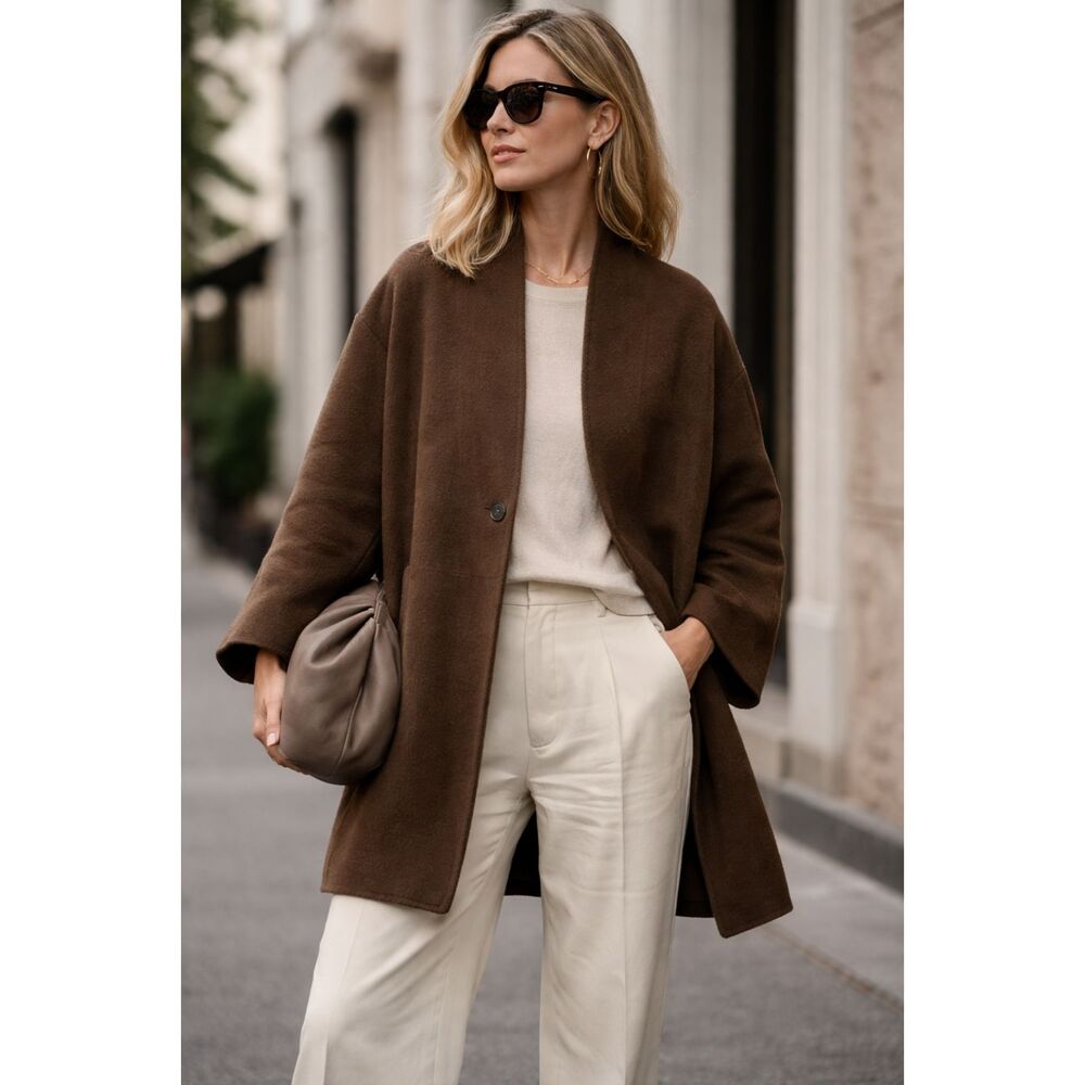 VINCE. Brown Wool Oversized Jacket Coat Women's Size XS